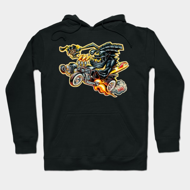 Lava Tiki Hotrod Hoodie by BigToe